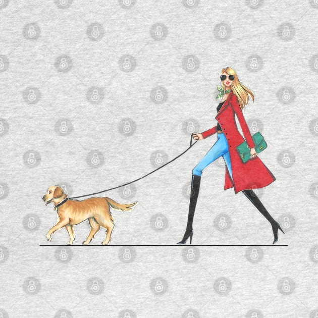 Dog Walking in Style by Ji Illustrator